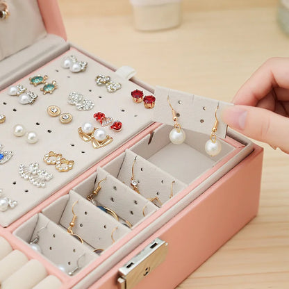 Boîte à Bijoux Cuir - Grand Rangement