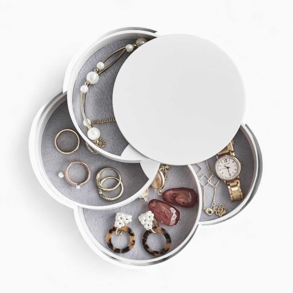 Boîte à Bijoux Rotative Compacte et Pratique