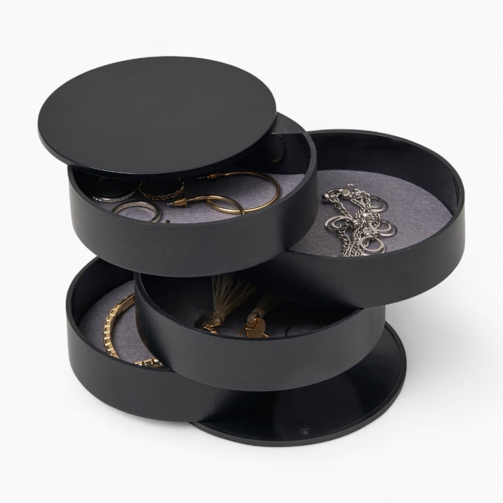 Boîte à Bijoux Rotative Compacte et Pratique