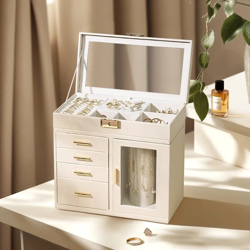 Boîte à Bijoux Rotative et Tiroirs Pratique