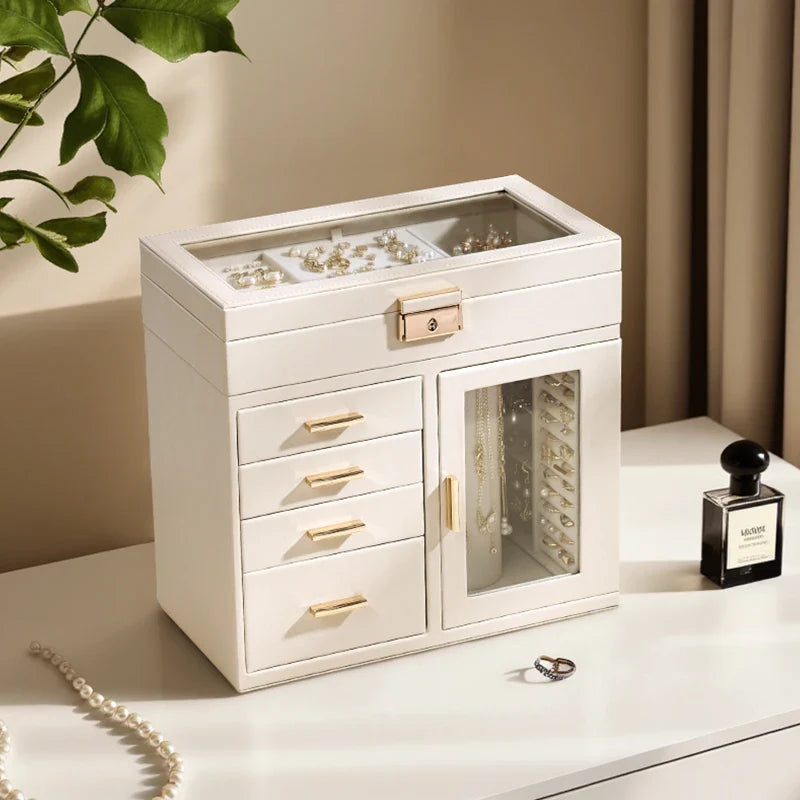 Boîte à Bijoux Rotative et Tiroirs Pratique