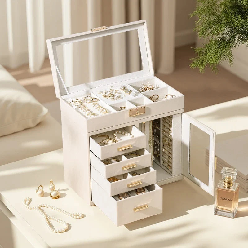 Boîte à Bijoux Rotative et Tiroirs Pratique