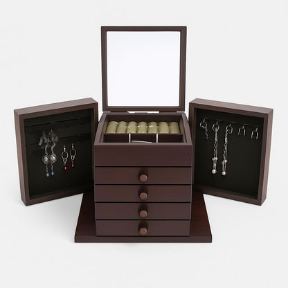Boîte à Bijoux Vintage Bois - Rangement Pratique