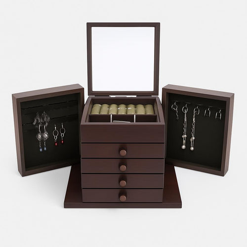 Boîte à Bijoux Vintage Bois - Rangement Pratique