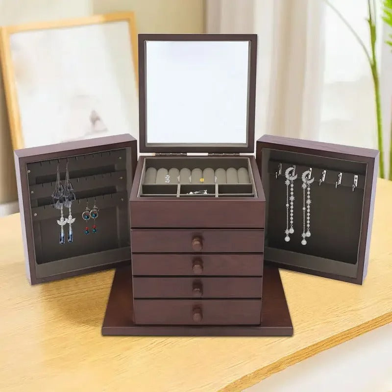 Boîte à Bijoux Vintage Bois - Rangement Pratique