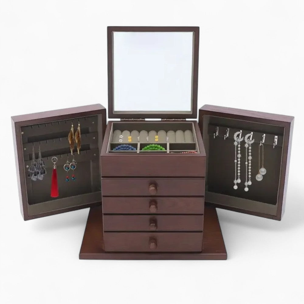 Boîte à Bijoux Vintage Bois - Rangement Pratique