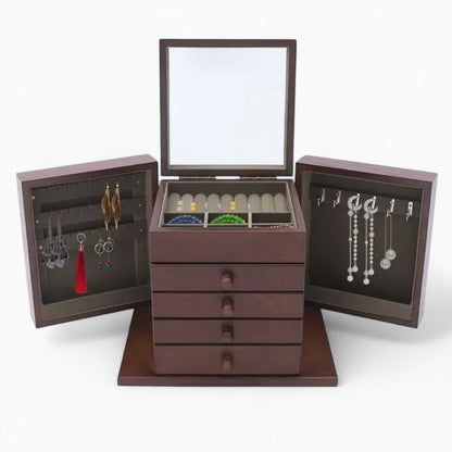 Boîte à Bijoux Vintage Bois - Rangement Pratique