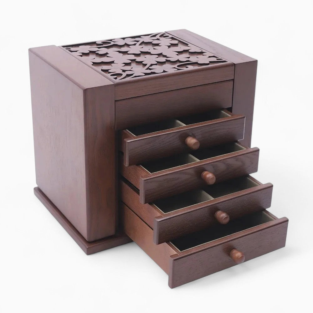 Boîte à Bijoux Vintage Bois - Rangement Pratique