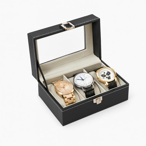 Boîte à Montre 3 Slots pour Rangement Élégant