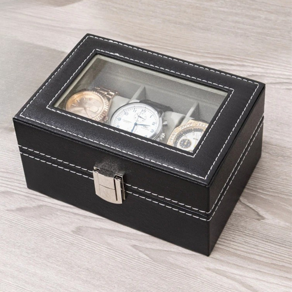 Boîte à Montre 3 Slots pour Rangement Élégant
