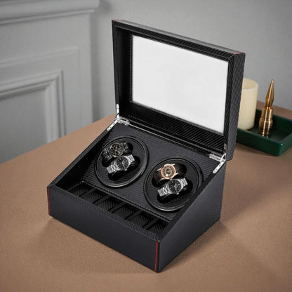 Boîte à Montre Rotative en Carbone