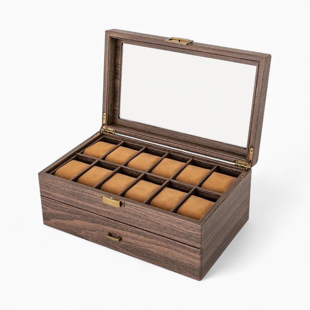 Boîte à Montre en Bois 24 Compartiments