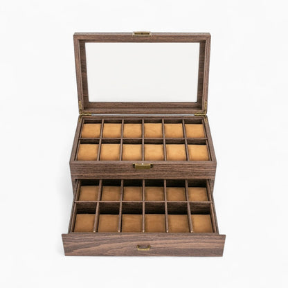 Boîte à Montre en Bois 24 Compartiments