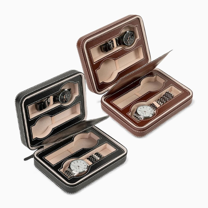 Boîte à Montre Voyage Compacte en Similicuir