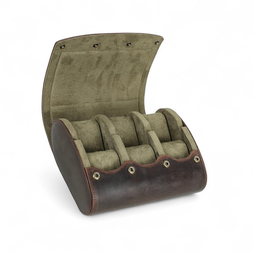 Boîte à Montre Rétro Cuir - Étui de Voyage