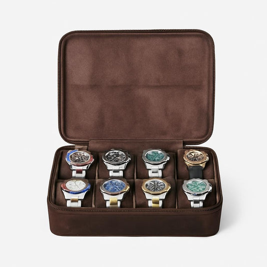 Boîte à Montre Vintage Voyage - 8 Montres