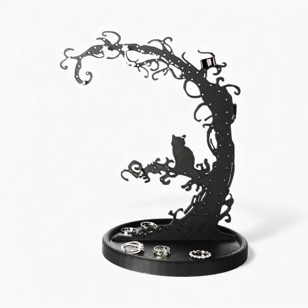 Porte Bijoux Gothique Chat Noir - Rangement Boucles