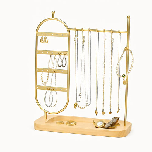 Porte Bijoux Métal Bois - Rangement Colliers
