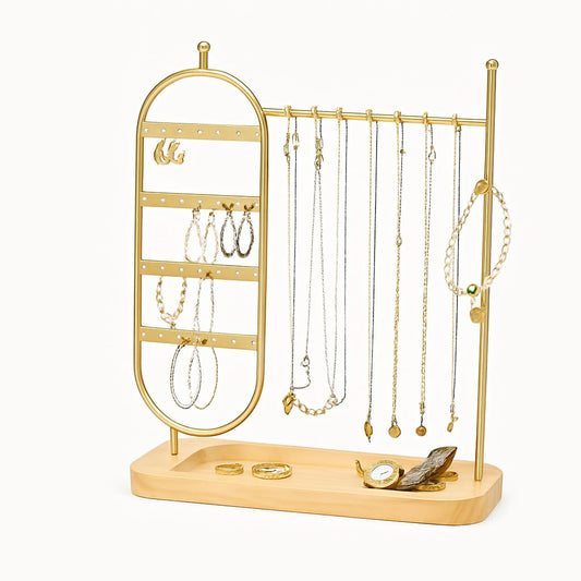 Porte Bijoux Métal Bois - Rangement Colliers