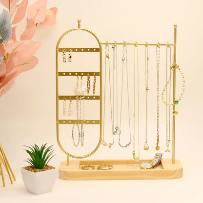 Porte Bijoux Métal Bois - Rangement Colliers