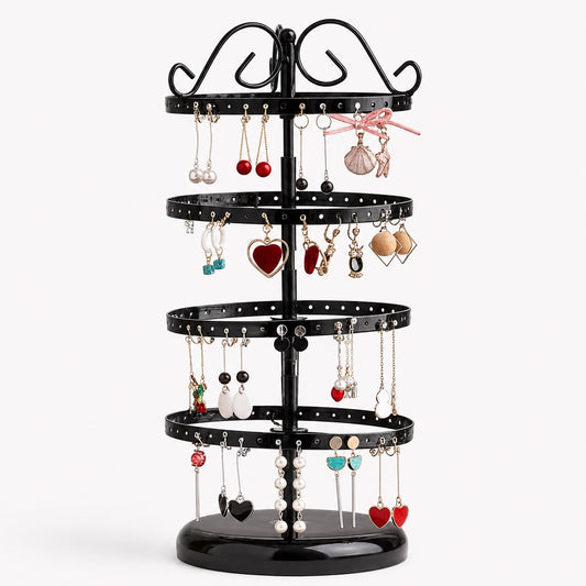 Porte Bijoux Rotatif Boucles d'Oreilles 4 Niveaux