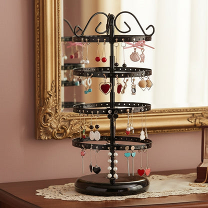 Porte Bijoux Rotatif Boucles d'Oreilles 4 Niveaux