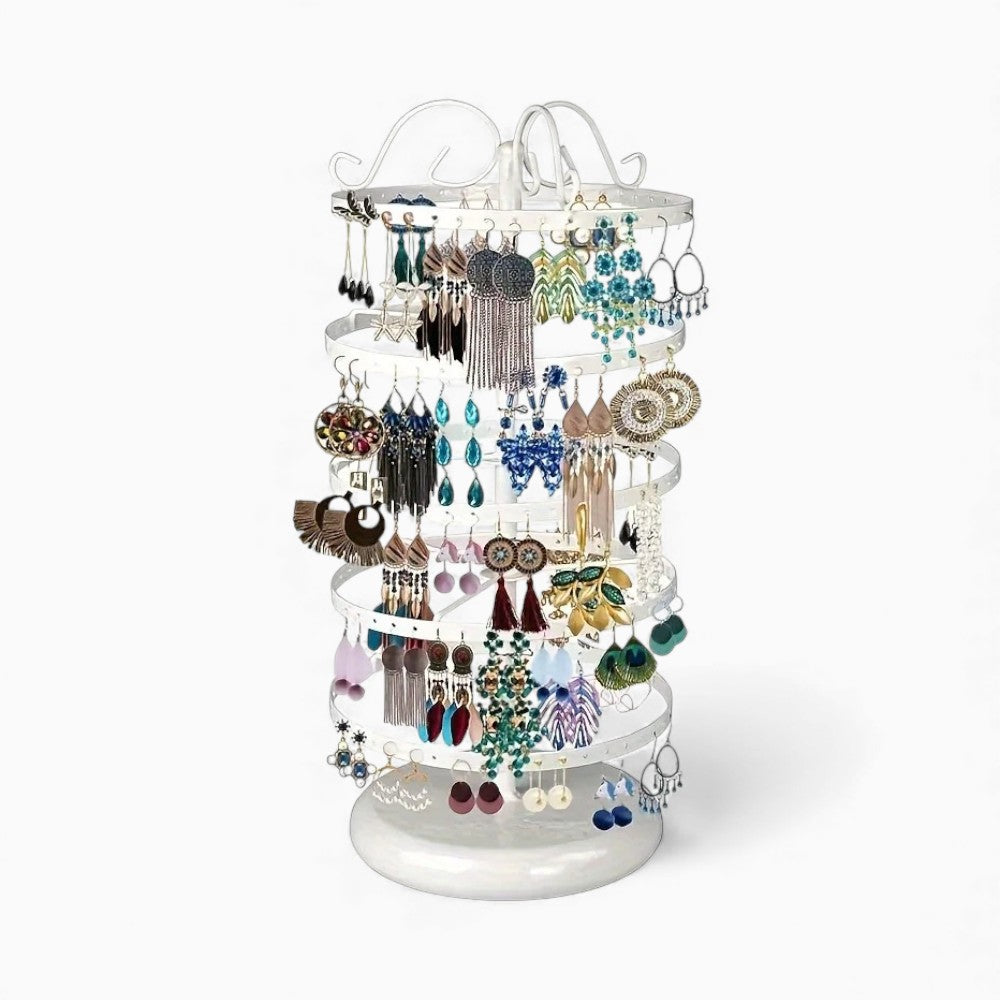 Porte Bijoux Rotatif Boucles d'Oreilles 4 Niveaux