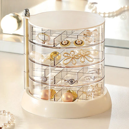Porte Bijoux Rotatif avec Tiroirs - Transparent